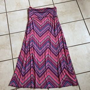 Maxi Skirt- pink blue and peach colors